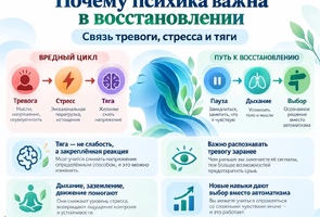 Почему психика важна в восстановлении: связь тревоги, стресса и тяги.